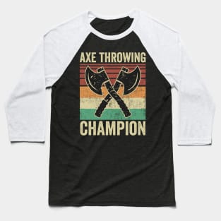 Funny Axe Throwing Champion Retro Vintage Baseball T-Shirt